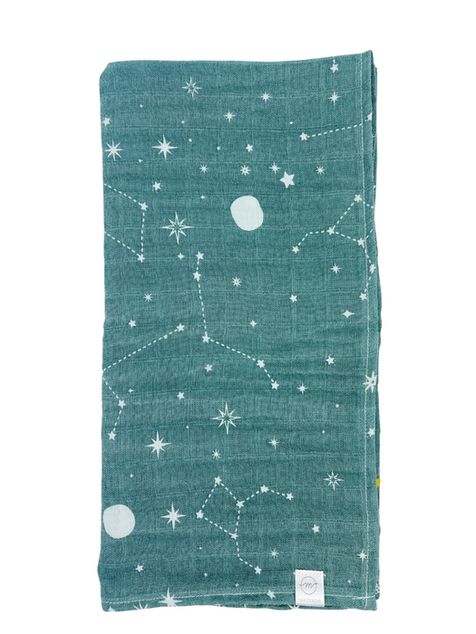 Teal Constellation Gauze Blanket