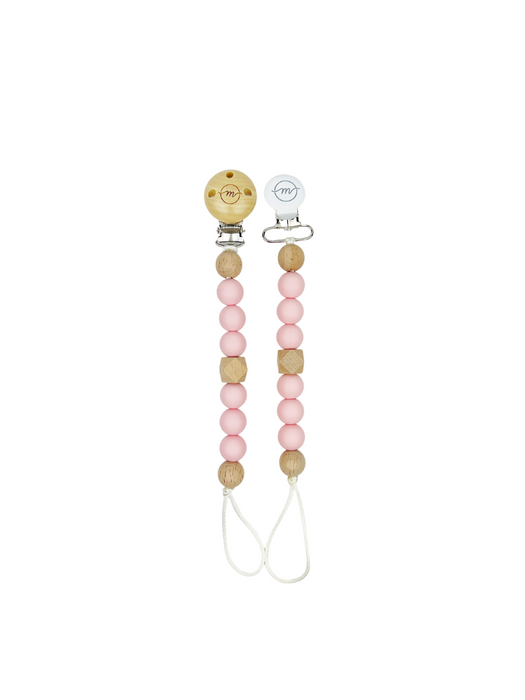 Soft Pink Pacifier Clip